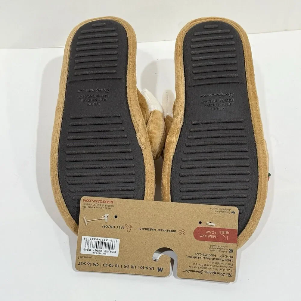 Dearfoams Men's Size M 9-10 Turkey Scuff Slippers Holiday Thanksgiving Winter